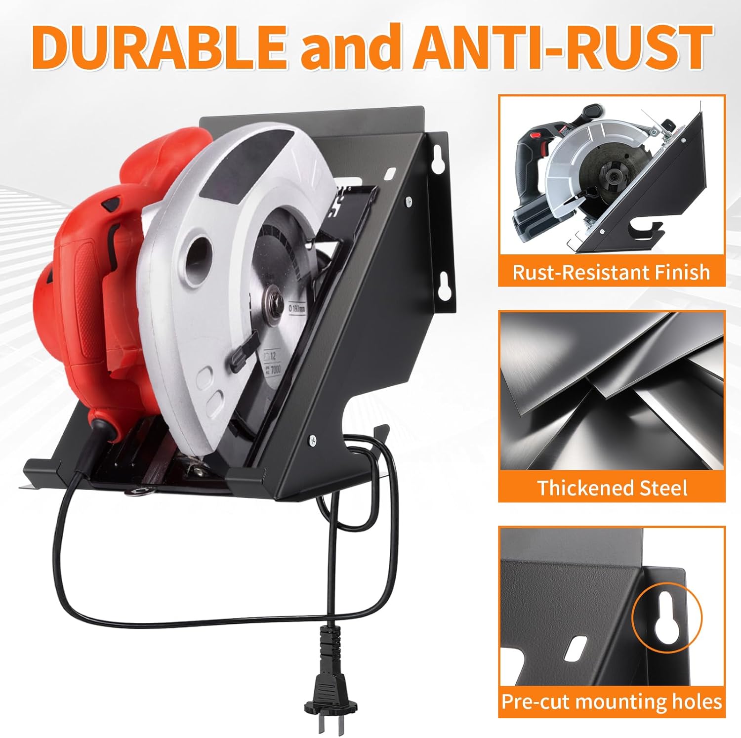 Shimeyao Circular Saw Holder Wall Mount Heavy Duty Metal Storage Rack Organizer for Shed Garage, Pegboard, Workshop, Home, Fit Most of Circular Saw